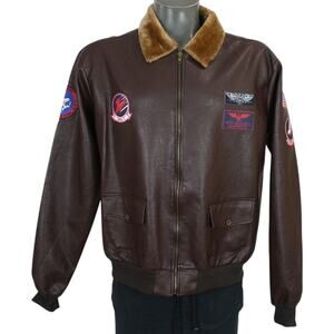 Top Gun Maverick Flight Bomber Jacket Brown Adult Standard Size Large Costume